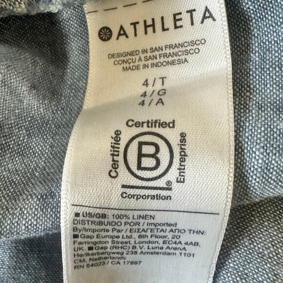 Athleta Retreat Linen Jogger Chambray Blue Size 4 Tall EUC - Picture 6 of 7